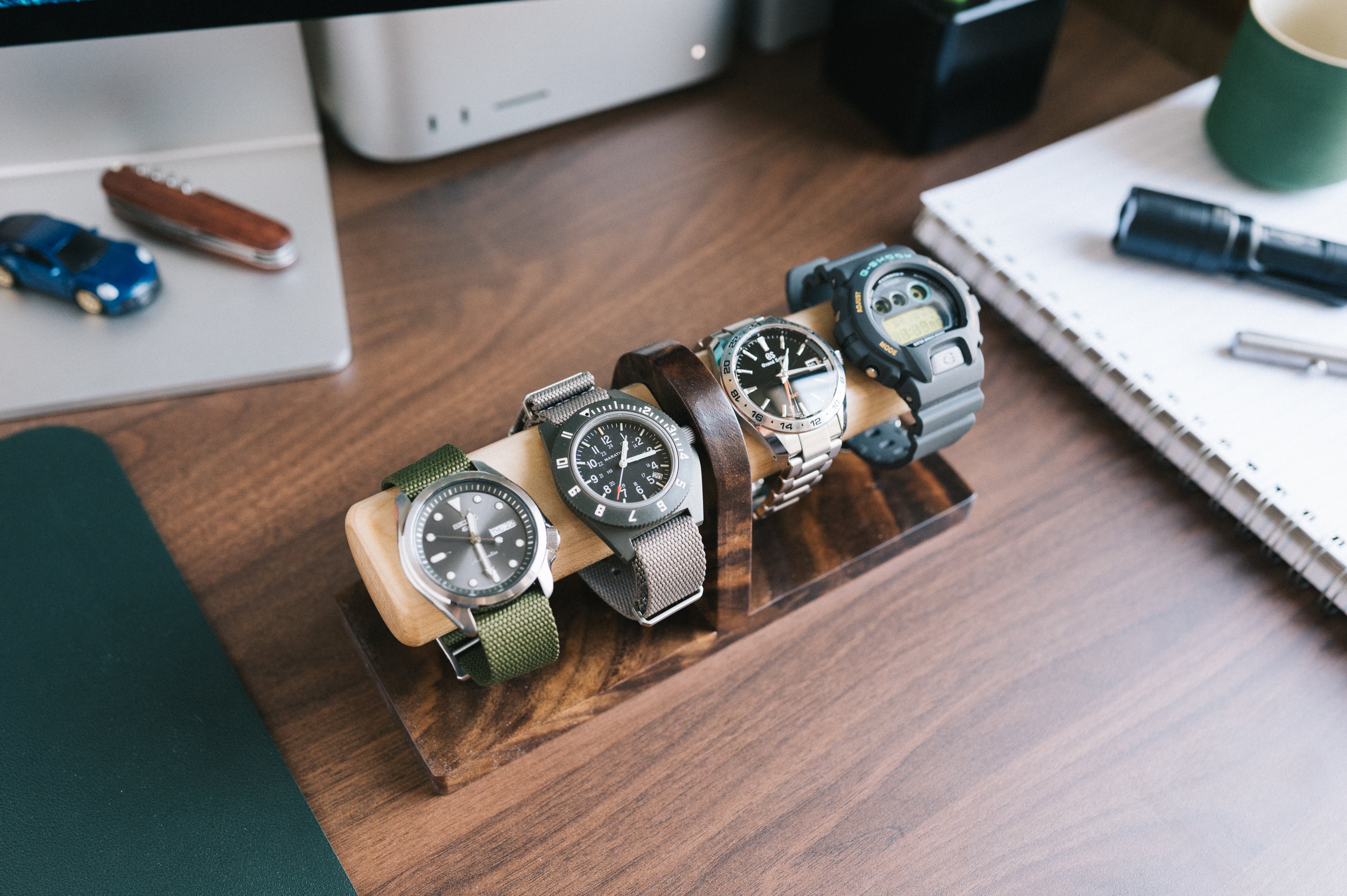 Timestand L, Solid Wood Watch Stand for 4 Watches | Form & Grain